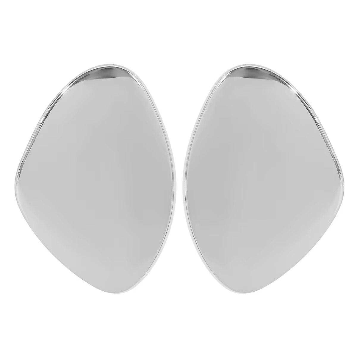 Flare Shield Earrings - Silver
