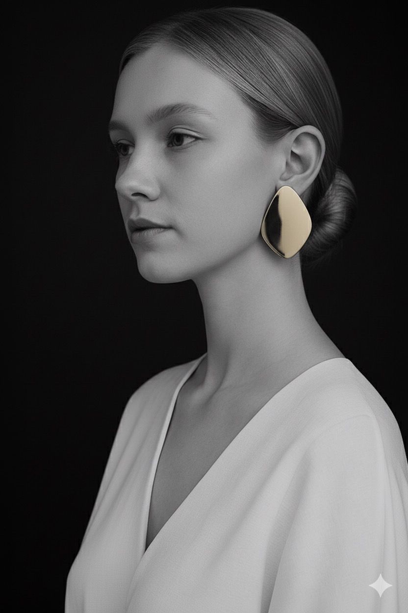 Flare Shield Earrings - Gold