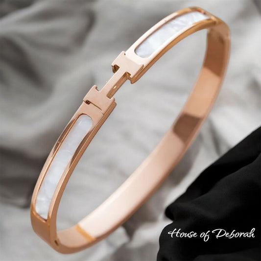 THE "H SIGNATURE" 18K ROSE GOLD PLATED BRACELET