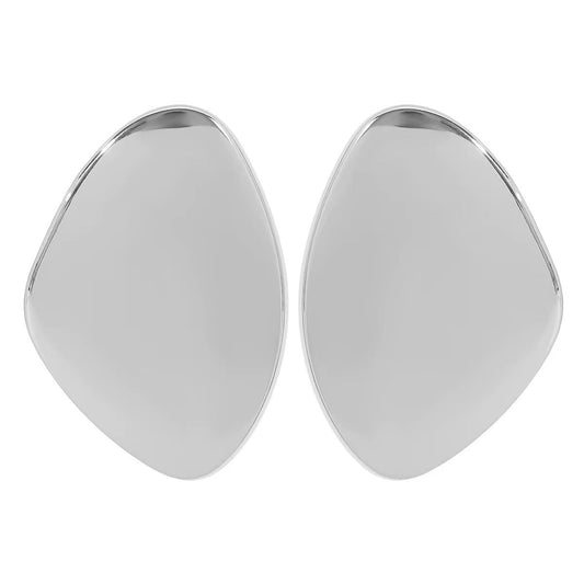 Flare Shield Earrings - Silver